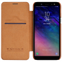 Husă flip Nillkin Qin, din piele, pentru Samsung Galaxy A6 (2018) - maro