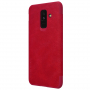 Husă flip Nillkin Qin, din piele, pentru Samsung Galaxy A6 Plus (2018) - roșu