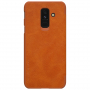 Husă flip Nillkin Qin, din piele, pentru Samsung Galaxy A6 Plus (2018) - maro