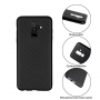 Carcasă din plastic cu textură carbon, pentru Samsung Galaxy A6 Plus (2018) - negru