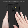 Carcasă din plastic cu textură carbon, pentru Samsung Galaxy A6 Plus (2018) - negru