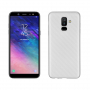 Carcasă din plastic cu textură carbon, pentru Samsung Galaxy A6 Plus (2018) - argintiu