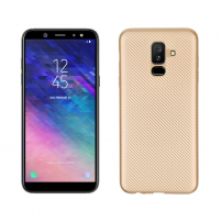Carcasă din plastic cu textură carbon, pentru Samsung Galaxy A6 Plus (2018) - auriu