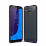 Carcasă din plastic cu textură șlefuită, pentru Samsung Galaxy J6 (2018) - albastru închis