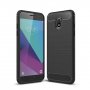 Carcasă din plastic cu textură șlefuită, pentru Samsung Galaxy J3 (2018) - negru