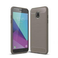 Carcasă din plastic cu textură șlefuită, pentru Samsung Galaxy J3 (2018) - gri