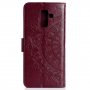 Husă flip cu imprimeu mandala pentru Samsung Galaxy A6 Plus (2018) - vișiniu