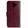 Husă flip cu imprimeu mandala pentru Samsung Galaxy A6 (2018) - vișiniu