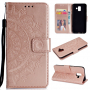Husă flip cu imprimeu mandala pentru Samsung Galaxy A6 (2018) - roz-auriu