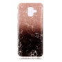 Carcasă din plastic marmură, pentru Samsung Galaxy A6 (2018) - maro-negru