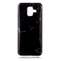 Carcasă din plastic marmură, pentru Samsung Galaxy A6 (2018) - negru