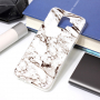Carcasă din plastic marmură, pentru Samsung Galaxy A6 (2018) - alb