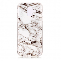 Carcasă din plastic marmură, pentru Samsung Galaxy A6 (2018) - alb