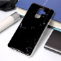 Carcasă din plastic marmură, pentru Samsung Galaxy A6 Plus (2018) - negru