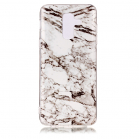 Carcasă din plastic marmură, pentru Samsung Galaxy A6 Plus (2018) - alb