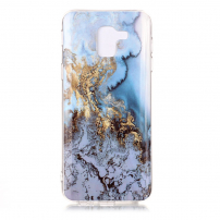 Carcasă din plastic marmură, pentru Samsung Galaxy J6 (2018) - albastru