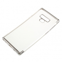 Carcasă transparentă, din plastic, cu ramă, pentru Samsung Galaxy Note 9 - argintiu
