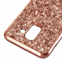 Carcasă sclipitoare din plastic, pentru Samsung Galaxy J6 (2018) - roz-auriu