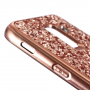 Carcasă sclipitoare din plastic, pentru Samsung Galaxy J6 (2018) - roz-auriu