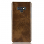 Husă Litchi Skin, din piele, pentru Samsung Galaxy Note 9 - maro