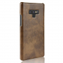Husă Litchi Skin, din piele, pentru Samsung Galaxy Note 9 - maro