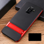 Carcasă Elegance, din plastic, cu stativ pentru Samsung Galaxy A6 Plus (2018) - roșu