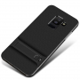 Carcasă Elegance, din plastic, cu stativ pentru Samsung Galaxy A6 Plus (2018) - negru