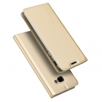 Husă flip Dux Ducis Skin Pro, pentru Samsung Galaxy J4 Plus - auriu