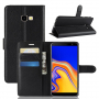 Husă flip Litchi pentru Samsung Galaxy J4 Plus - negru