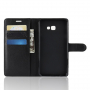 Husă flip Litchi pentru Samsung Galaxy J4 Plus - negru