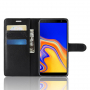 Husă flip Litchi pentru Samsung Galaxy J4 Plus - negru