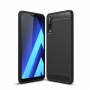 Carcasă din plastic cu textură șlefuită, pentru Samsung Galaxy A7 (2018) - negru