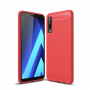 Carcasă din plastic cu textură șlefuită, pentru Samsung Galaxy A7 (2018) - roșu