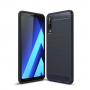 Carcasă din plastic cu textură șlefuită, pentru Samsung Galaxy A7 (2018) - albastru închis