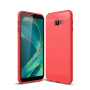 Carcasă din plastic cu textură șlefuită, pentru Samsung Galaxy J4 Plus - roșu