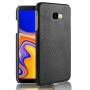 Carcasă din piele cu textură crocodil, pentru Samsung Galaxy J4 Plus - negru