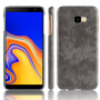 Husă Litchi Skin, din piele, pentru Samsung Galaxy J4 Plus - gri