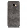 Husă Litchi Skin, din piele, pentru Samsung Galaxy J4 Plus - gri