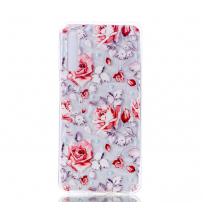 Carcasă din plastic întărit flori, pentru Samsung Galaxy A7 (2018) - transparent