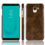 Husă Litchi, din piele, pentru Samsung Galaxy J6 (2018) - maro