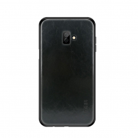 Husă Mofi, din piele, pentru Samsung Galaxy J6 Plus - negru