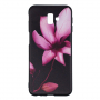 Carcasă din plastic flori, pentru Samsung Galaxy J6 Plus - negru