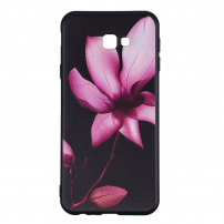 Carcasă din plastic flori, pentru Samsung Galaxy J4 Plus - negru