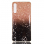 Carcasă din plastic marmură, pentru Samsung Galaxy A7 (2018) - maro-negru