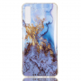Carcasă din plastic marmură, pentru Samsung Galaxy A7 (2018) - albastru