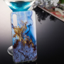 Carcasă din plastic marmură, pentru Samsung Galaxy A7 (2018) - albastru