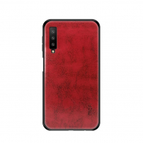 Husă Mofi, din piele, pentru Samsung Galaxy A7 (2018) - roșu