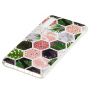 Carcasă din plastic mozaic, pentru Samsung Galaxy A7 (2018) - verde-roz