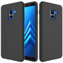 Carcasă din silicon Liquid pentru Samsung Galaxy A8 Plus (2018) - negru