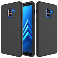 Carcasă din silicon Liquid pentru Samsung Galaxy A8 Plus (2018) - negru
